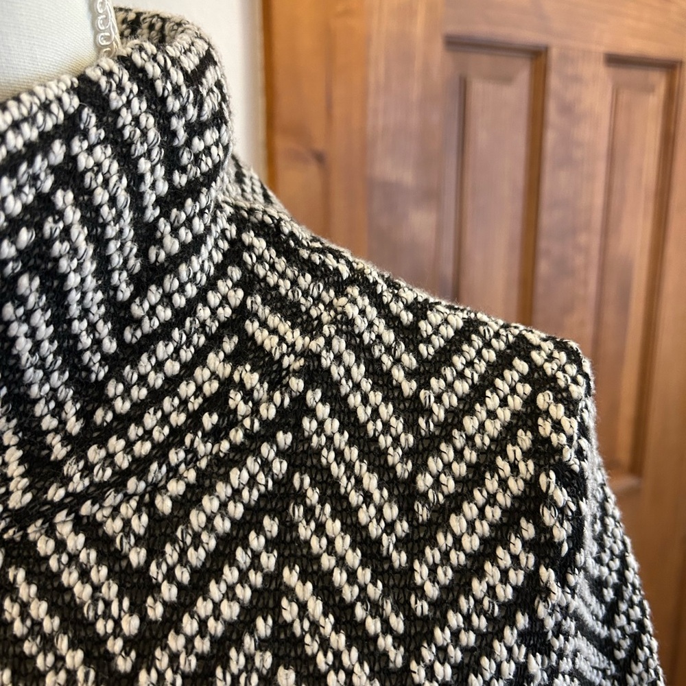 Bar III Black and White High Neck Sweater